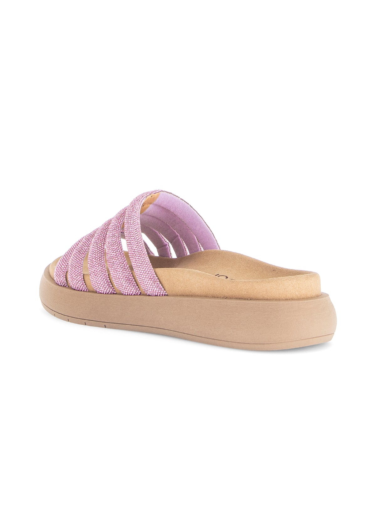 Sticktoffelsandaler - rosa, metallglitter