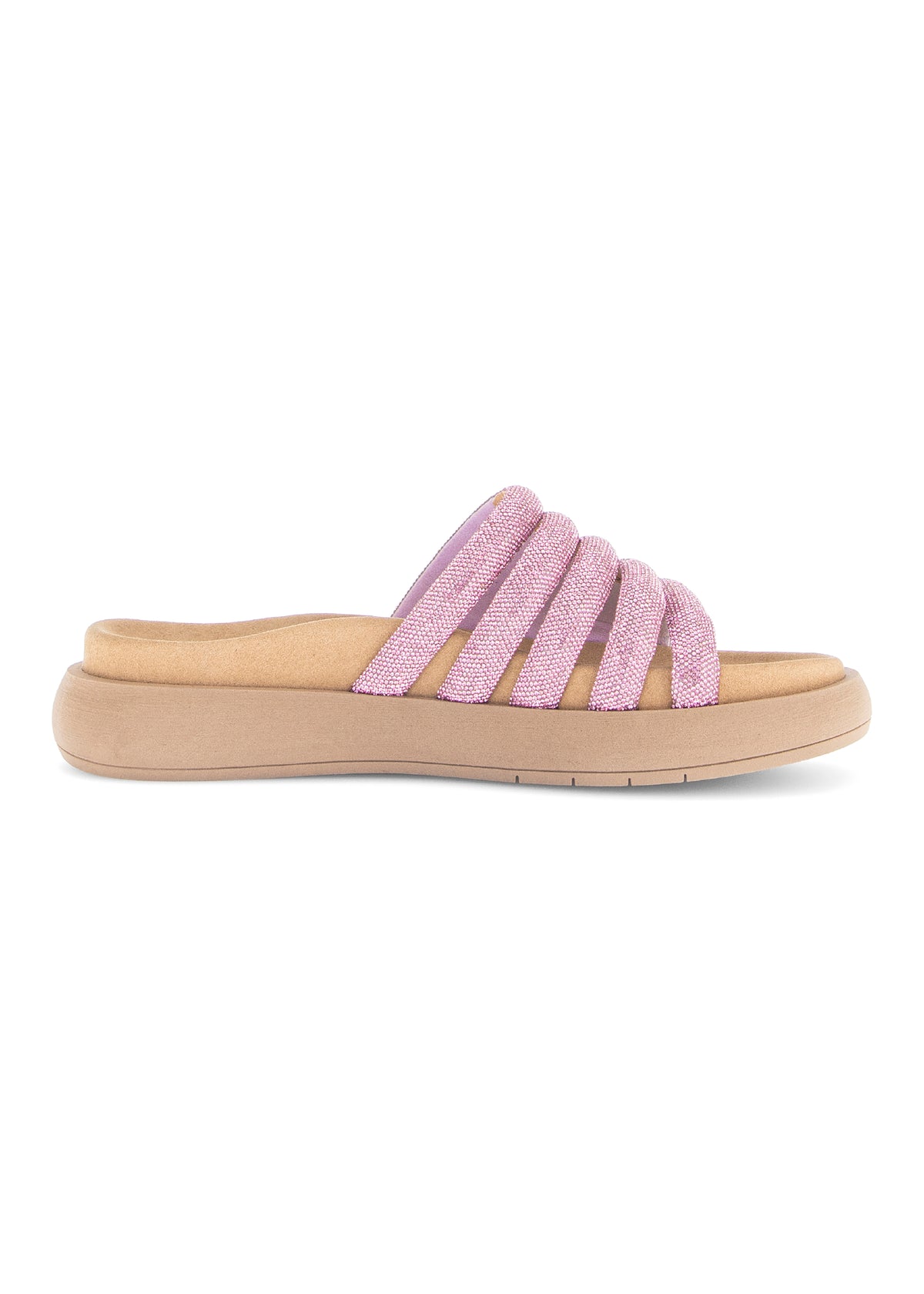 Sticktoffelsandaler - rosa, metallglitter