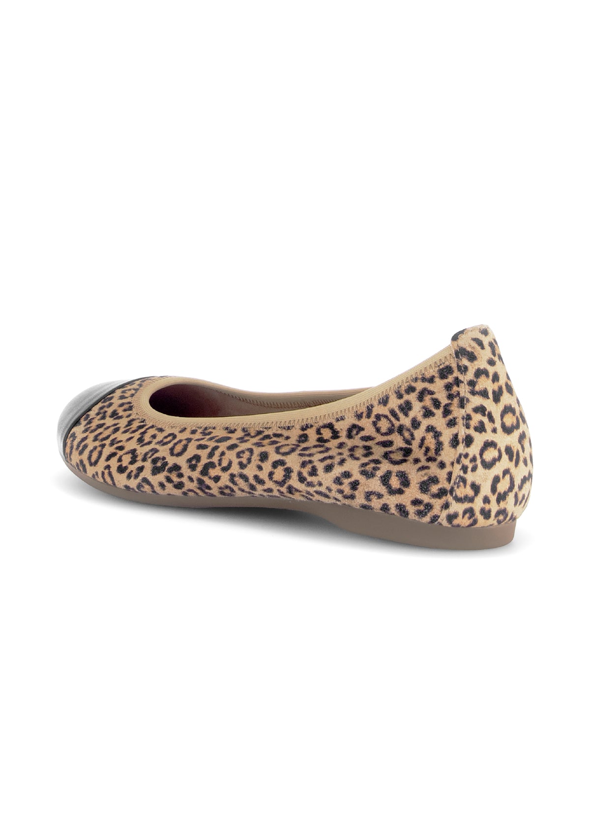Ballerinaskor - leopardmönster, svart tåspets