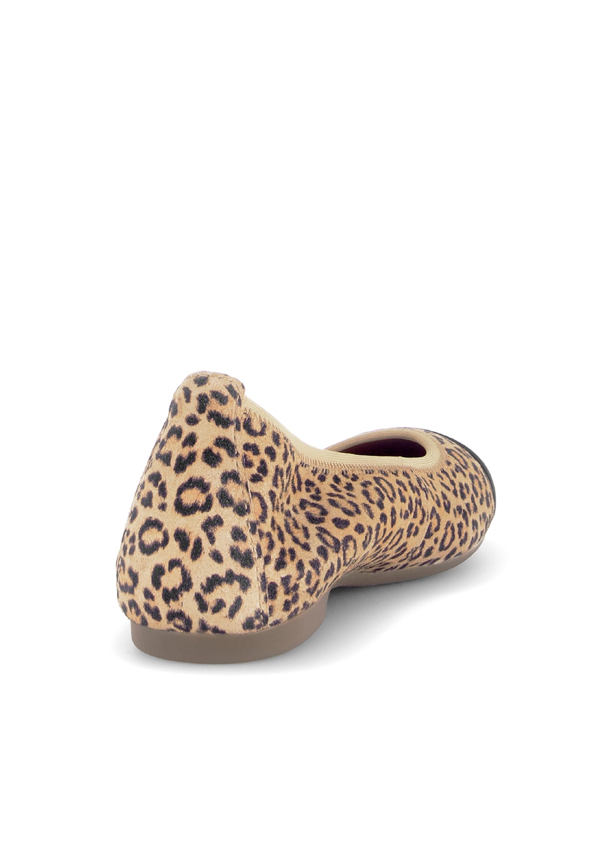 Ballerinaskor - leopardmönster, svart tåspets