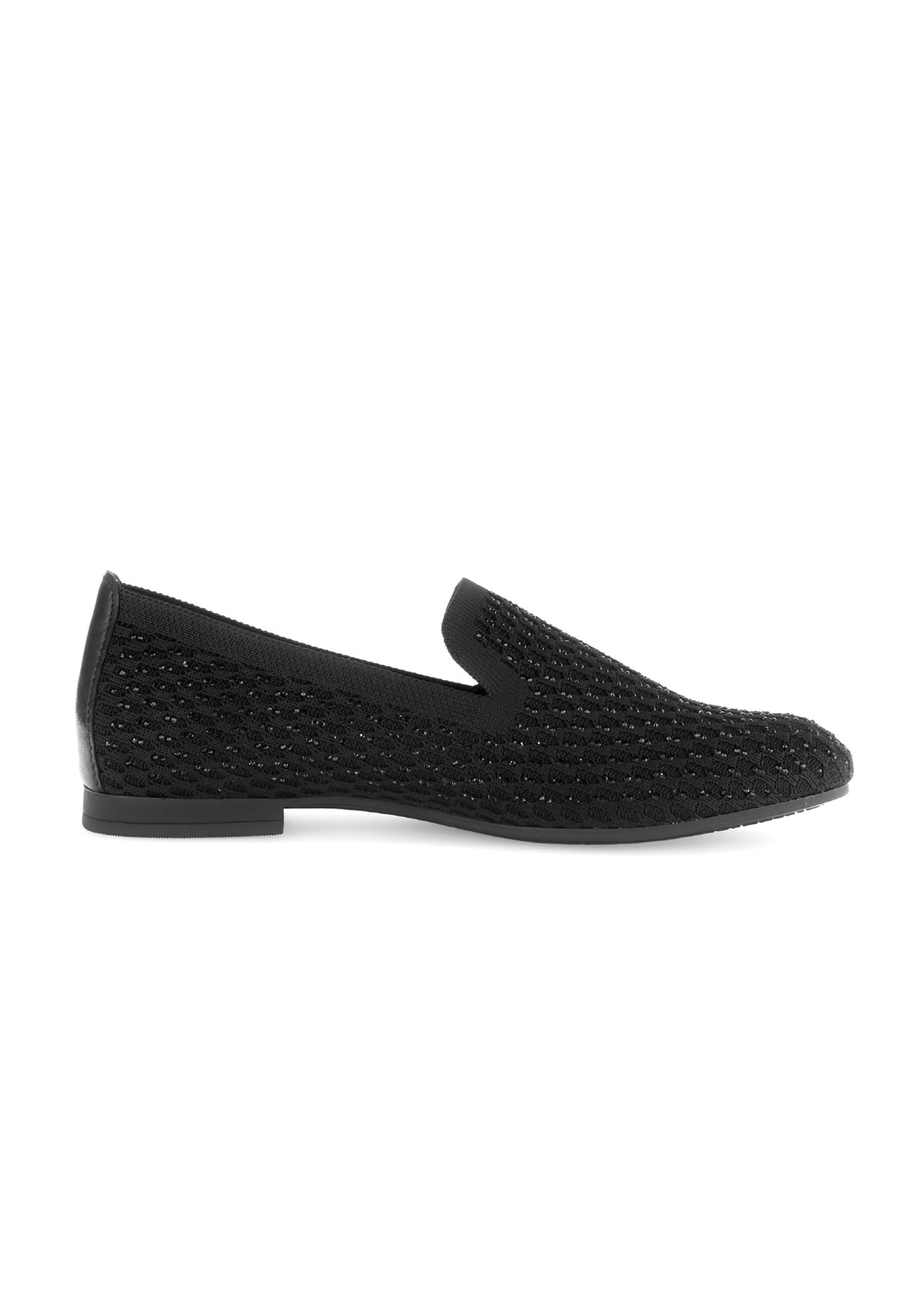 Loafers - svart glittrande glansigt tyg