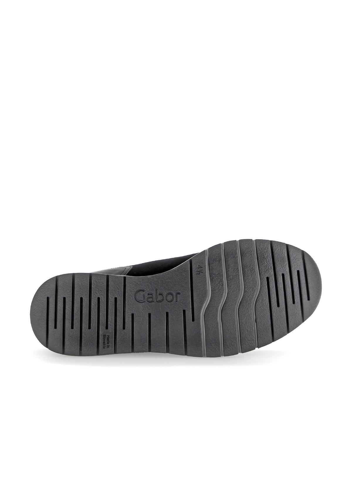 Sneakers with wedge sole - black leather, wide fit