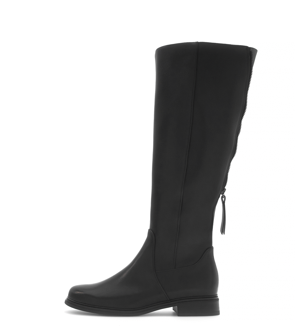 Boots - black leather, L-XL shaft
