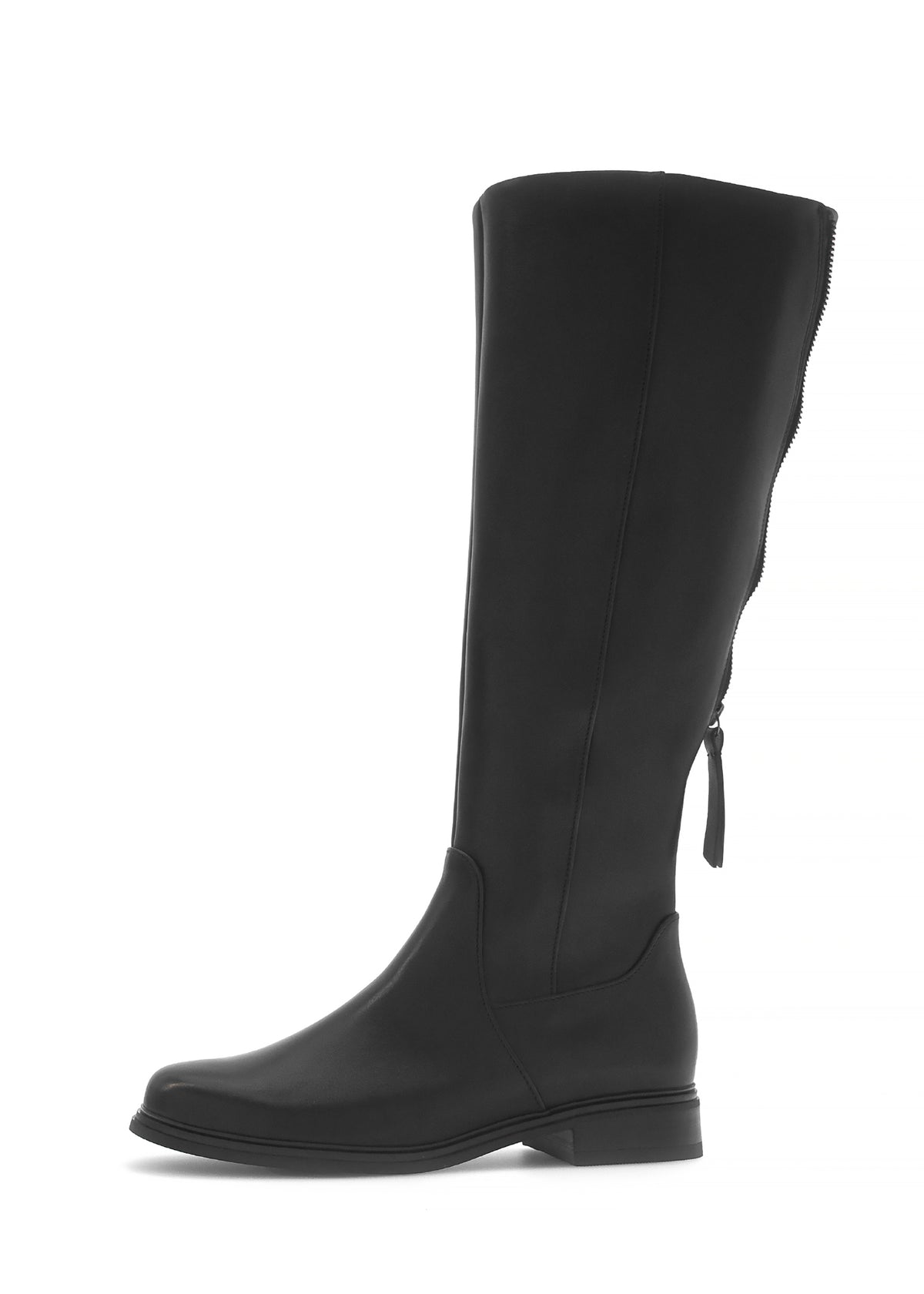 Boots - black leather, L-XL shaft