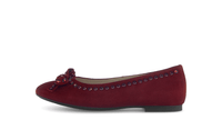 Ballet flats - dark red leather, bow and stud decorations