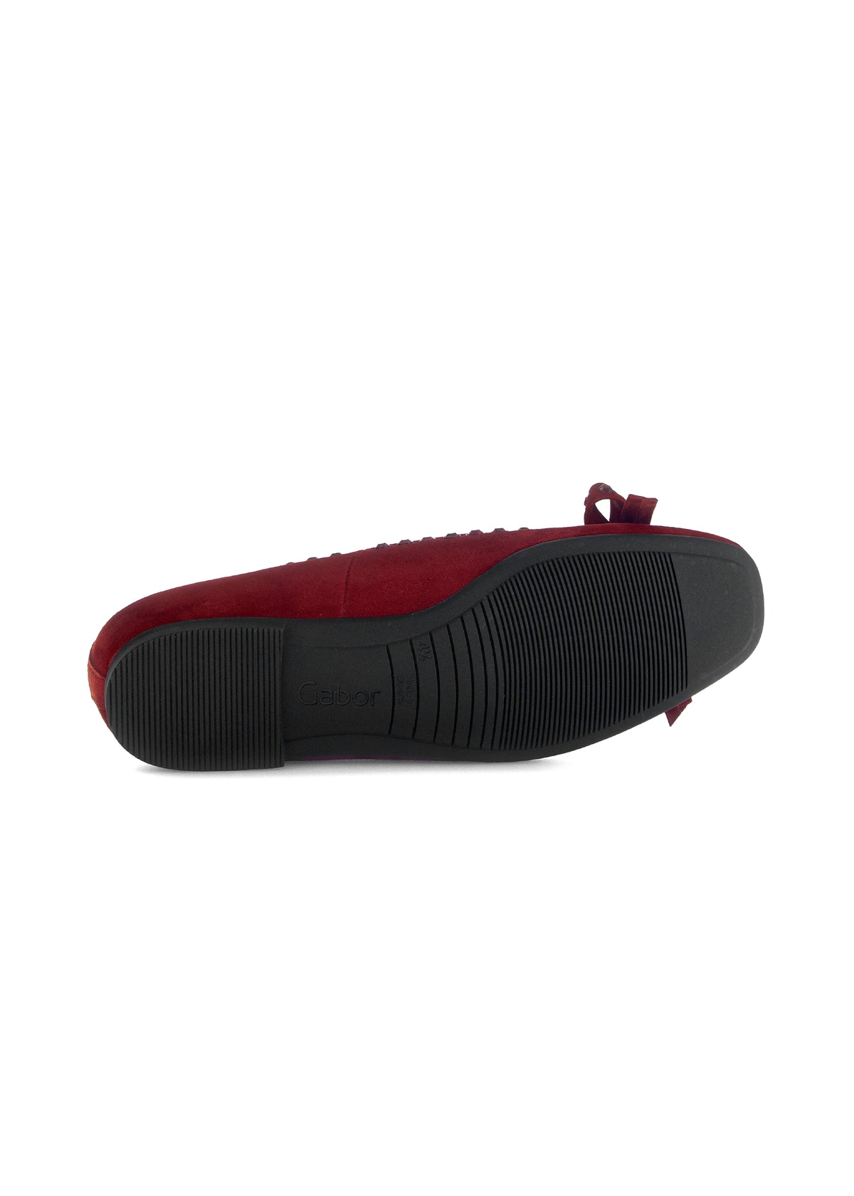 Ballet flats - dark red leather, bow and stud decorations