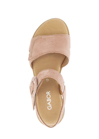 Sandals - light pink leather, velcro straps