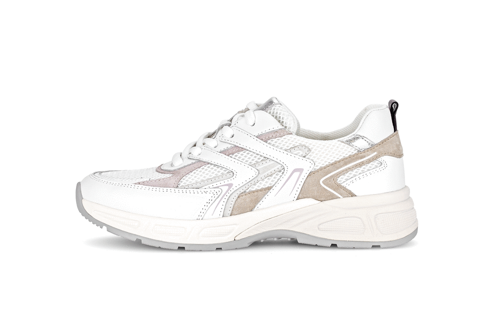 Sneakers med tjockare sula - vit-beige-rosa