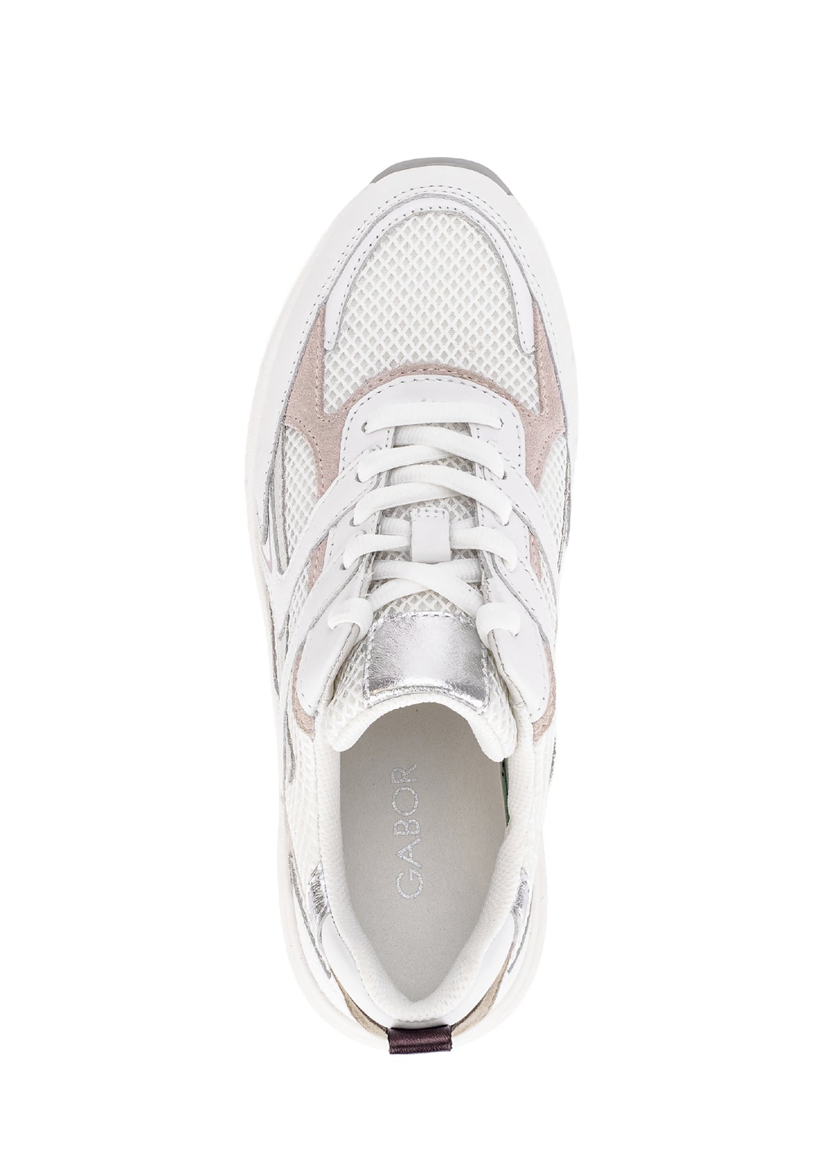 Sneakers med tjockare sula - vit-beige-rosa