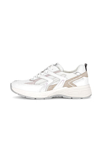 Sneakers med tjockare sula - vit-beige-rosa
