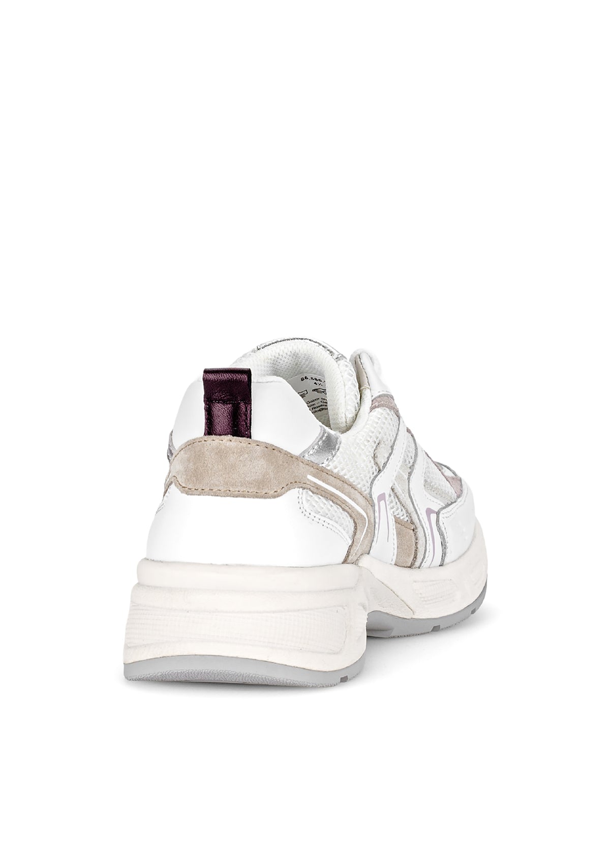 Sneakers med tjockare sula - vit-beige-rosa