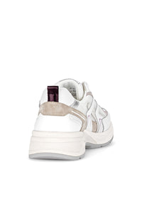 Sneakers med tjockare sula - vit-beige-rosa