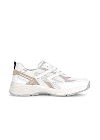 Sneakers med tjockare sula - vit-beige-rosa