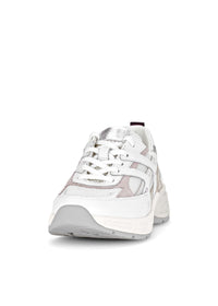 Sneakers med tjockare sula - vit-beige-rosa