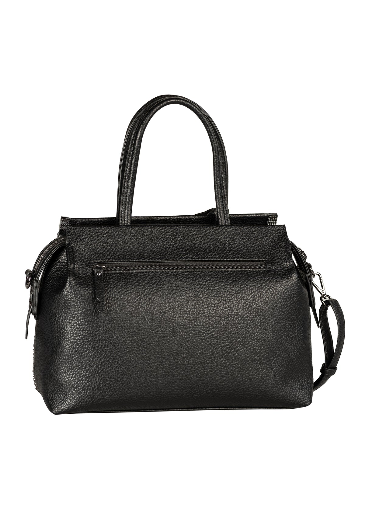 Women's shoulder bag - Gela, black, small metal studs