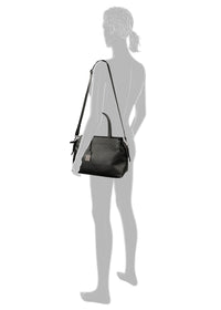 Women's shoulder bag - Gela, black, small metal studs