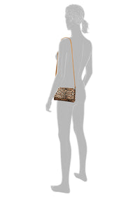 Women's small shoulder bag - Salida, brown leopard pattern