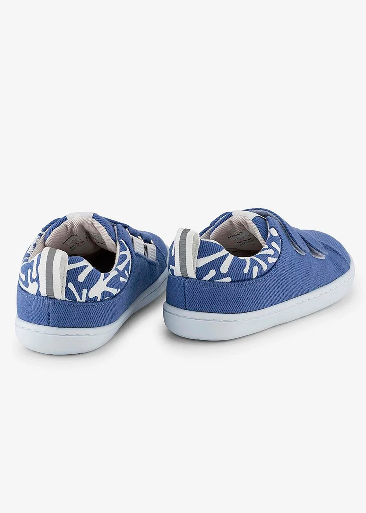 Children's barefoot sneakers - denim blue fabric