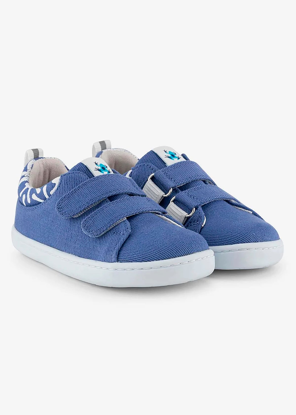 Children's barefoot sneakers - denim blue fabric