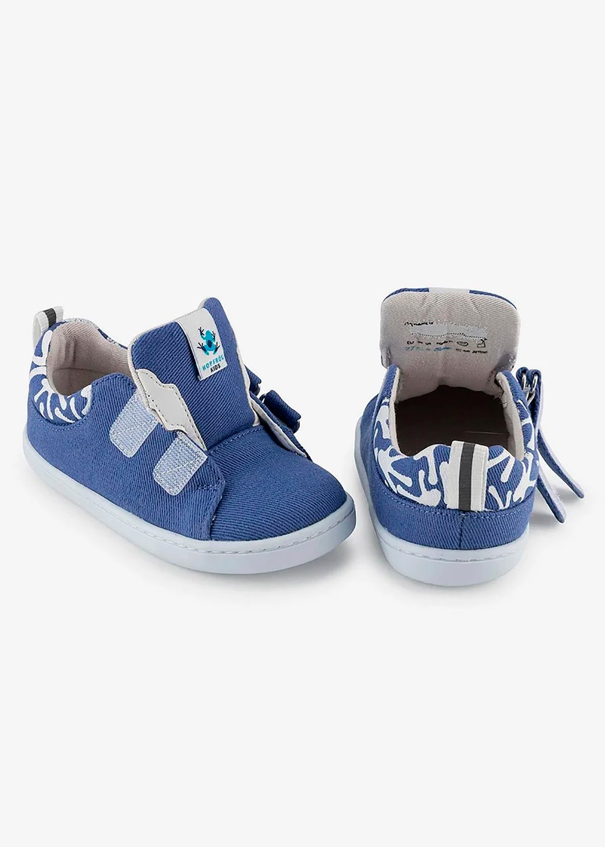 Children's barefoot sneakers - denim blue fabric