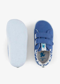 Children's barefoot sneakers - denim blue fabric