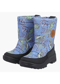Children's winter boots - Hanki, light blue, Dinosaurs