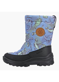 Children's winter boots - Hanki, light blue, Dinosaurs