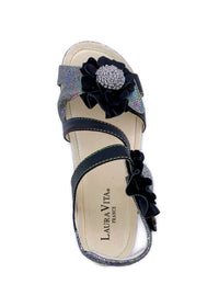 Rose sandals - Brcyano 68, black leather, silver-colored patterns