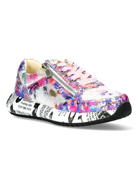 Sneakers with thick soles - violet-hued multicolored pattern, Burton