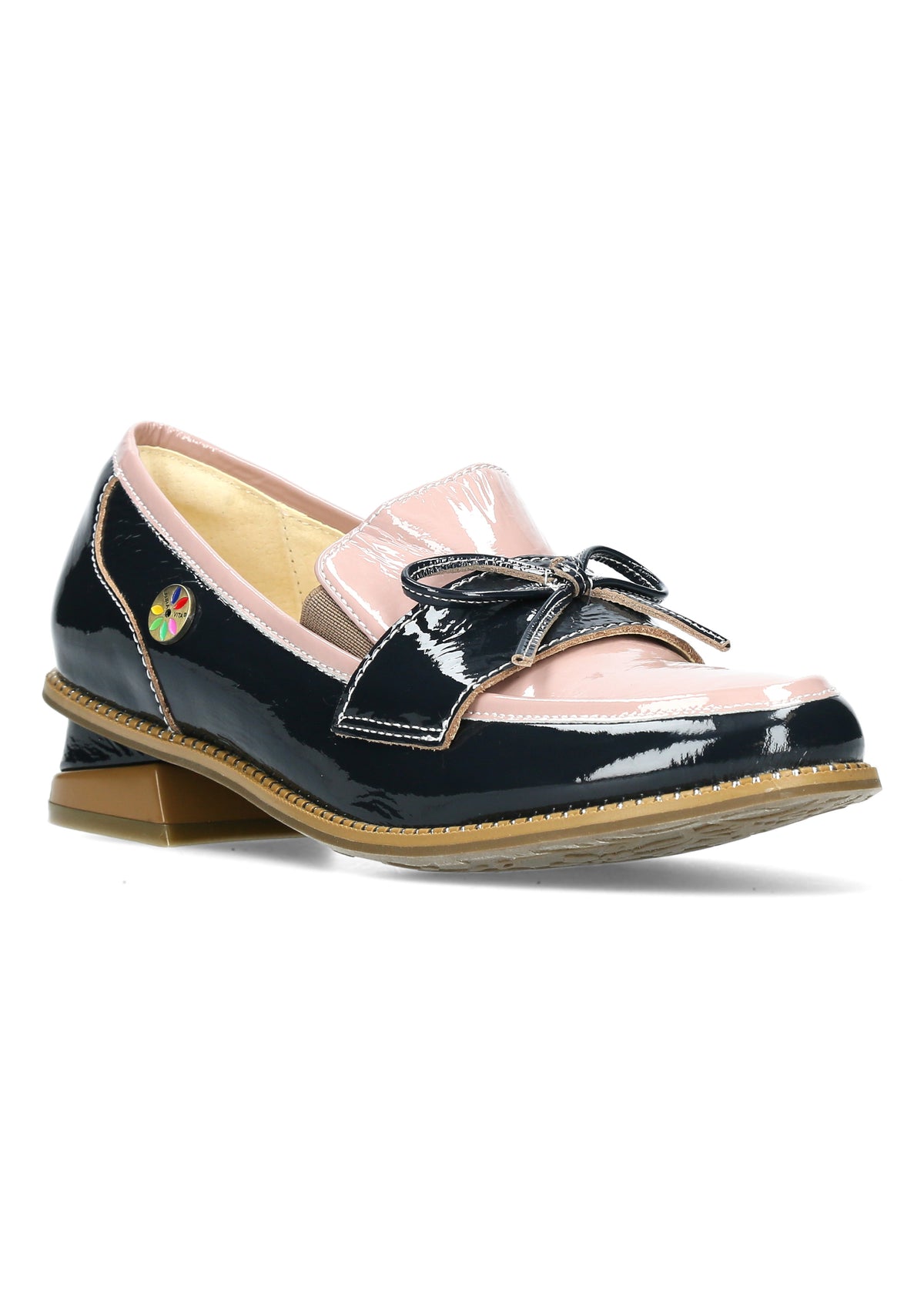 Loaferit - Ibcihalo 10, roosa-tummansininen kiiltonahka
