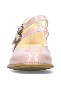 Low heeled shoes with straps - Ibcihalo 42, powder-colored patent leather