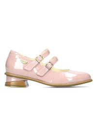 Low heeled shoes with straps - Ibcihalo 42, powder-colored patent leather