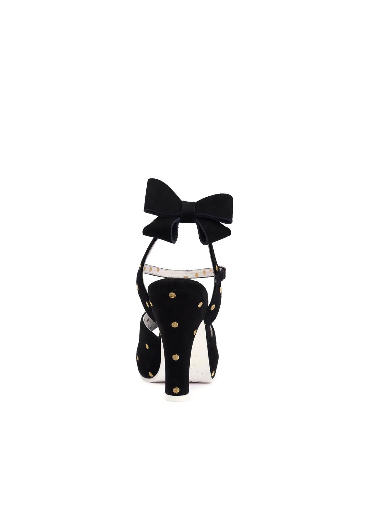 High heels, sandals - Angie Tale, gold-spotted black leather