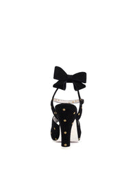 High heels, sandals - Angie Tale, gold-spotted black leather