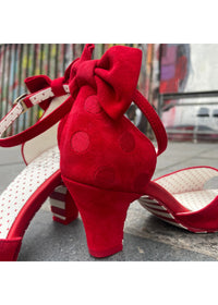 High heels, sandals - Ava Valentine, red spotted leather