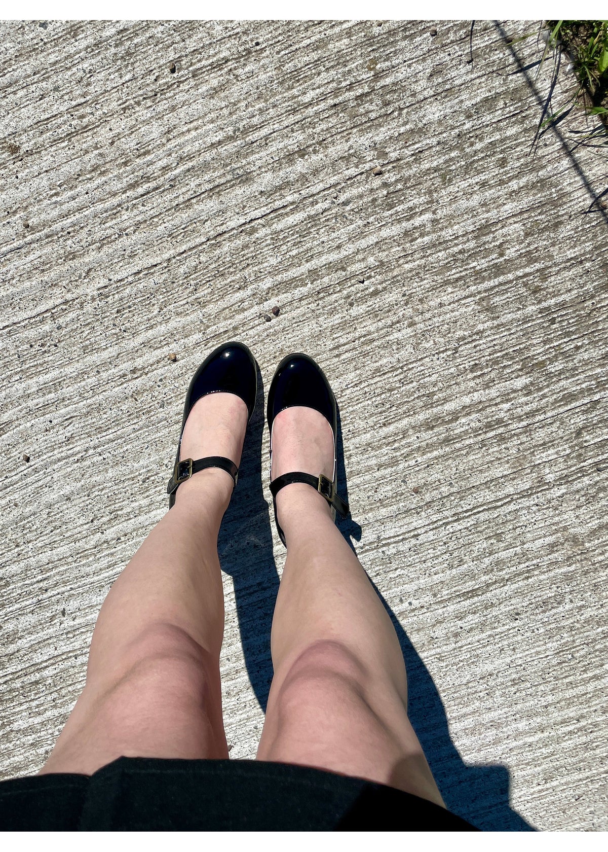 High heels with block heel - Eve Kawaii, shiny black, vegan