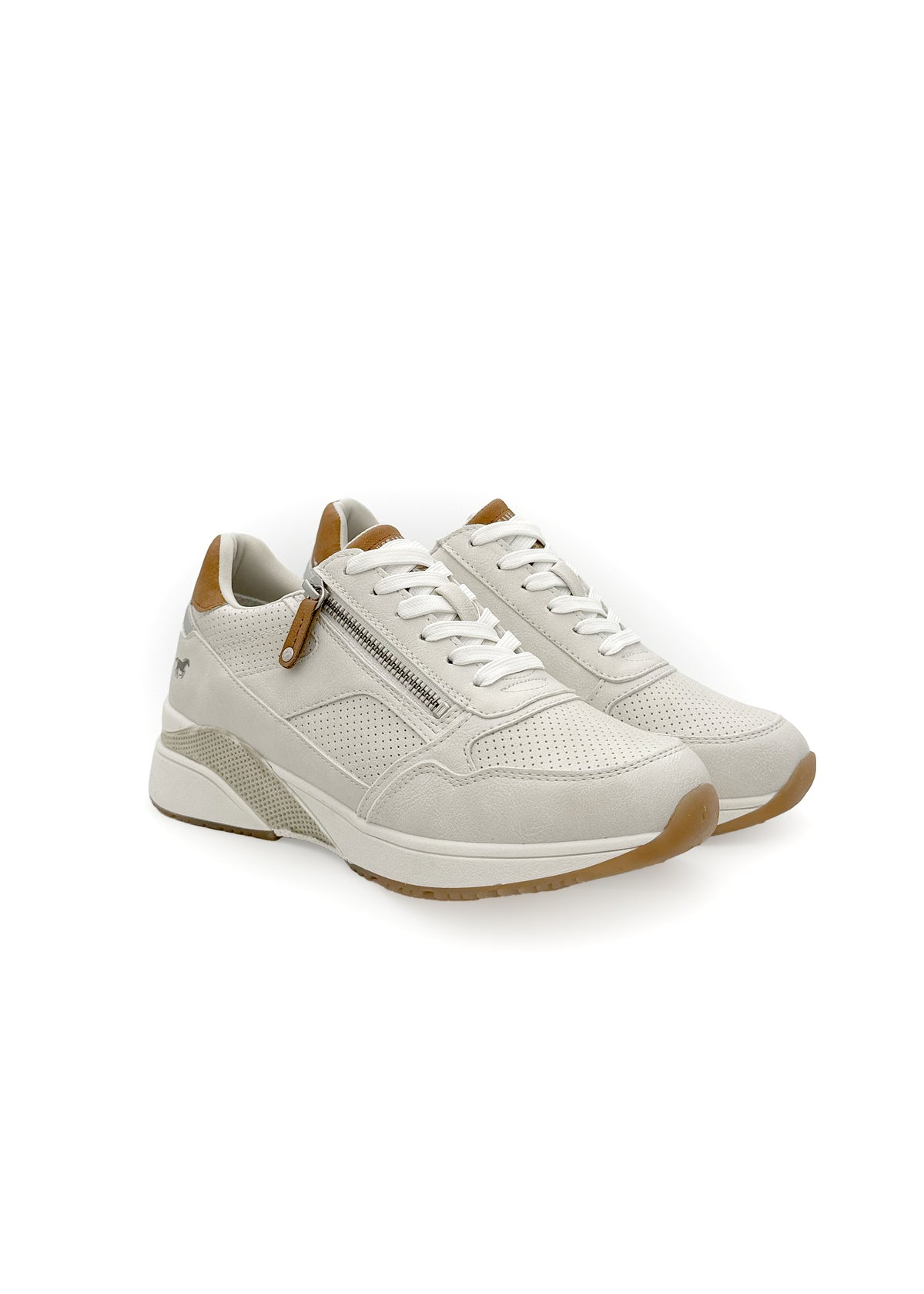 Sneakers med kilklack - beige, vegansk