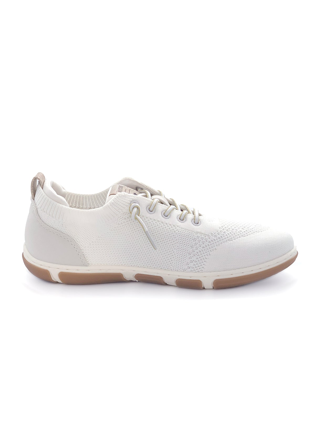 Sneakers med elastiska snören - vitt tyg