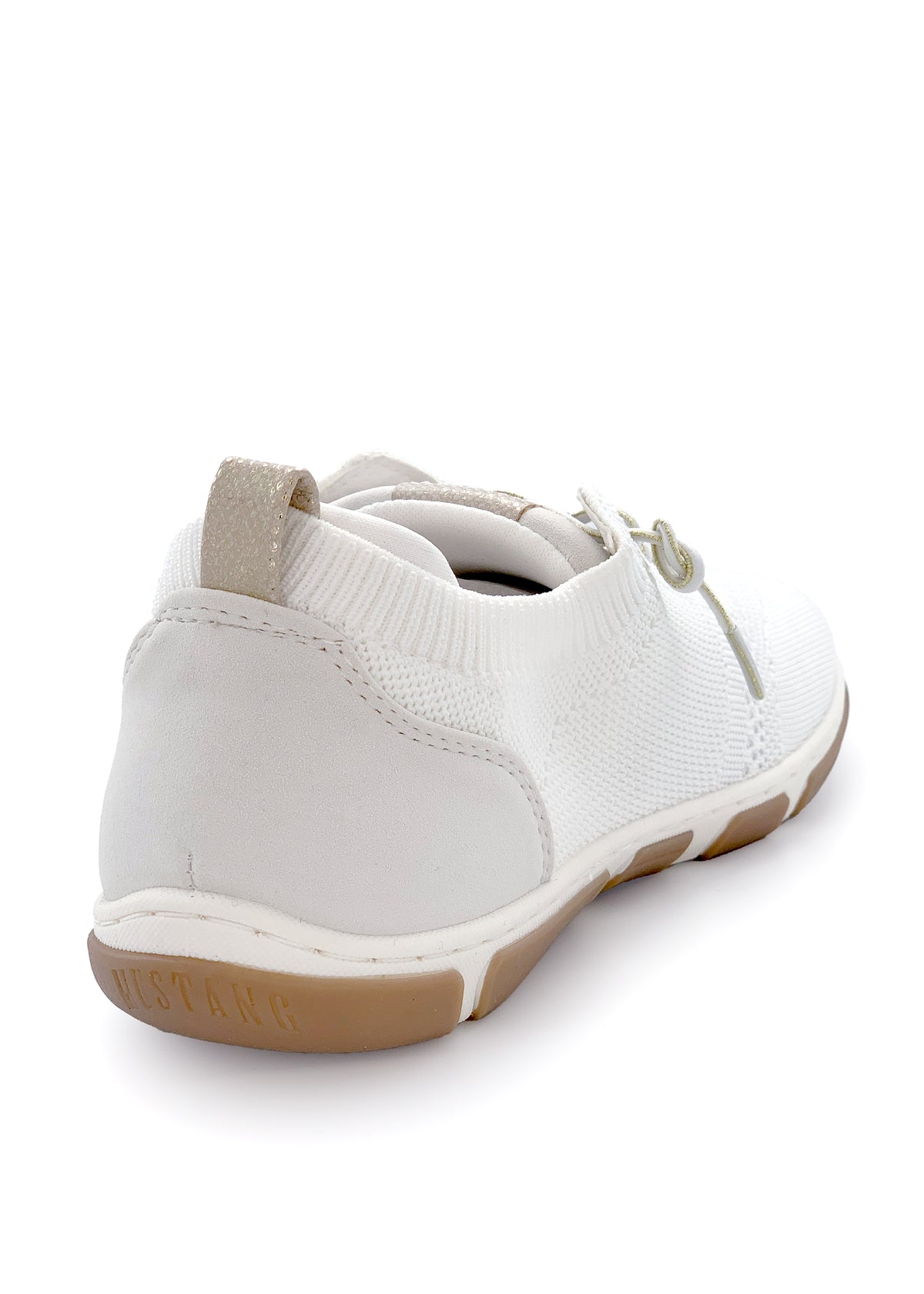Sneakers med elastiska snören - vitt tyg