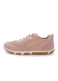 Sneakers med elastiska snören - rosa textil