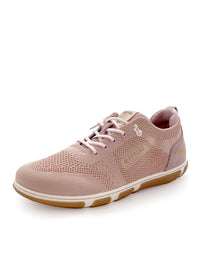 Sneakers med elastiska snören - rosa textil