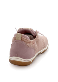Sneakers med elastiska snören - rosa textil