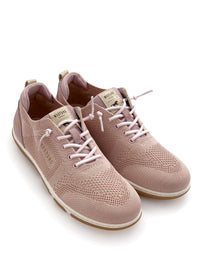 Sneakers med elastiska snören - rosa textil