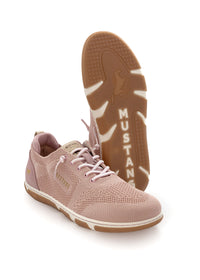 Sneakers med elastiska snören - rosa textil