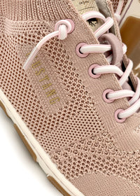 Sneakers med elastiska snören - rosa textil