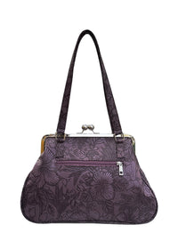 Women's handbag - purple floral pattern