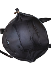 Women's shopper bag - black floral pattern