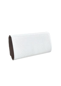 Women's evening bag - white satin, straight-line model