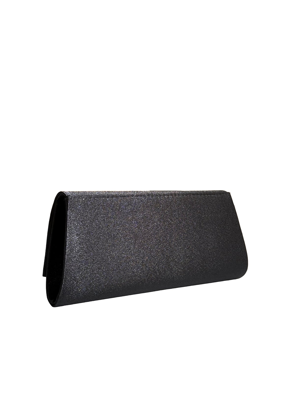 Women's evening bag - black satin, envelope model