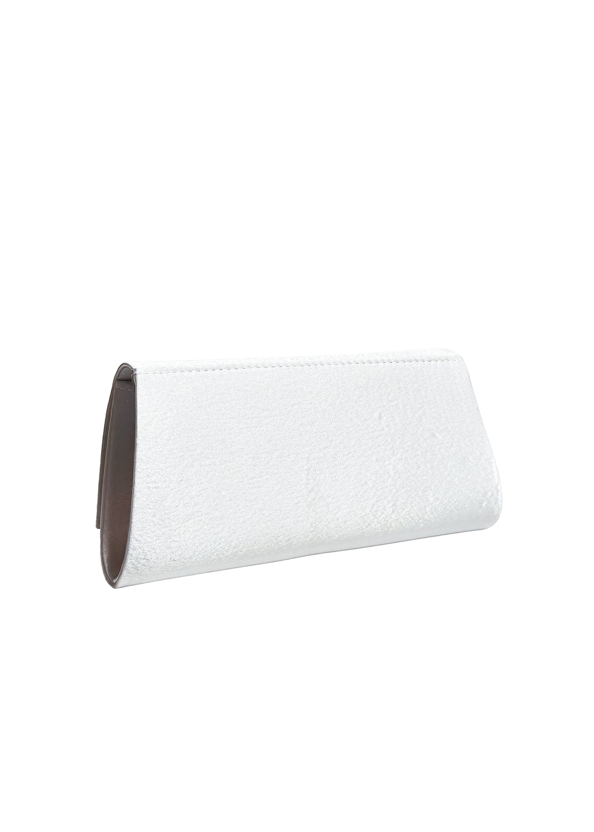 Women's evening bag - white satin, envelope model